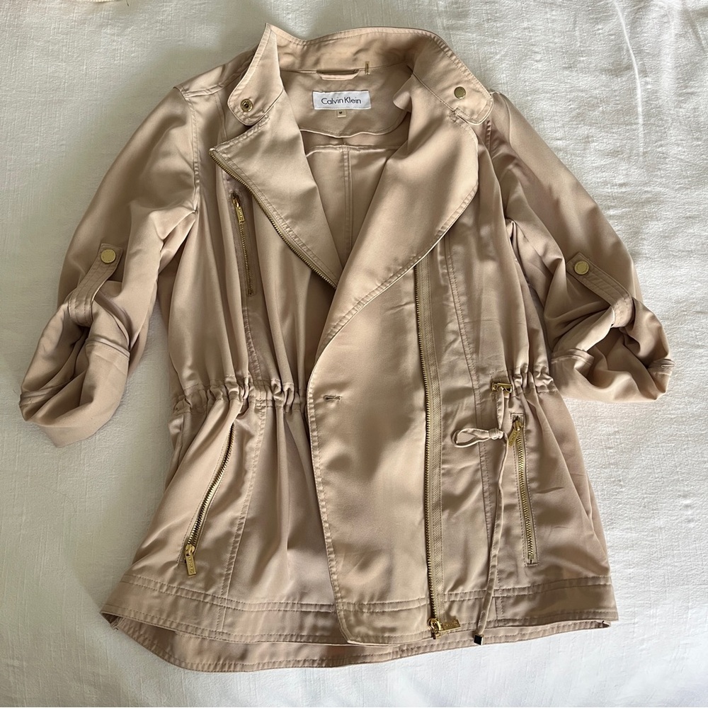 Calvin Klein tan zip up jacket